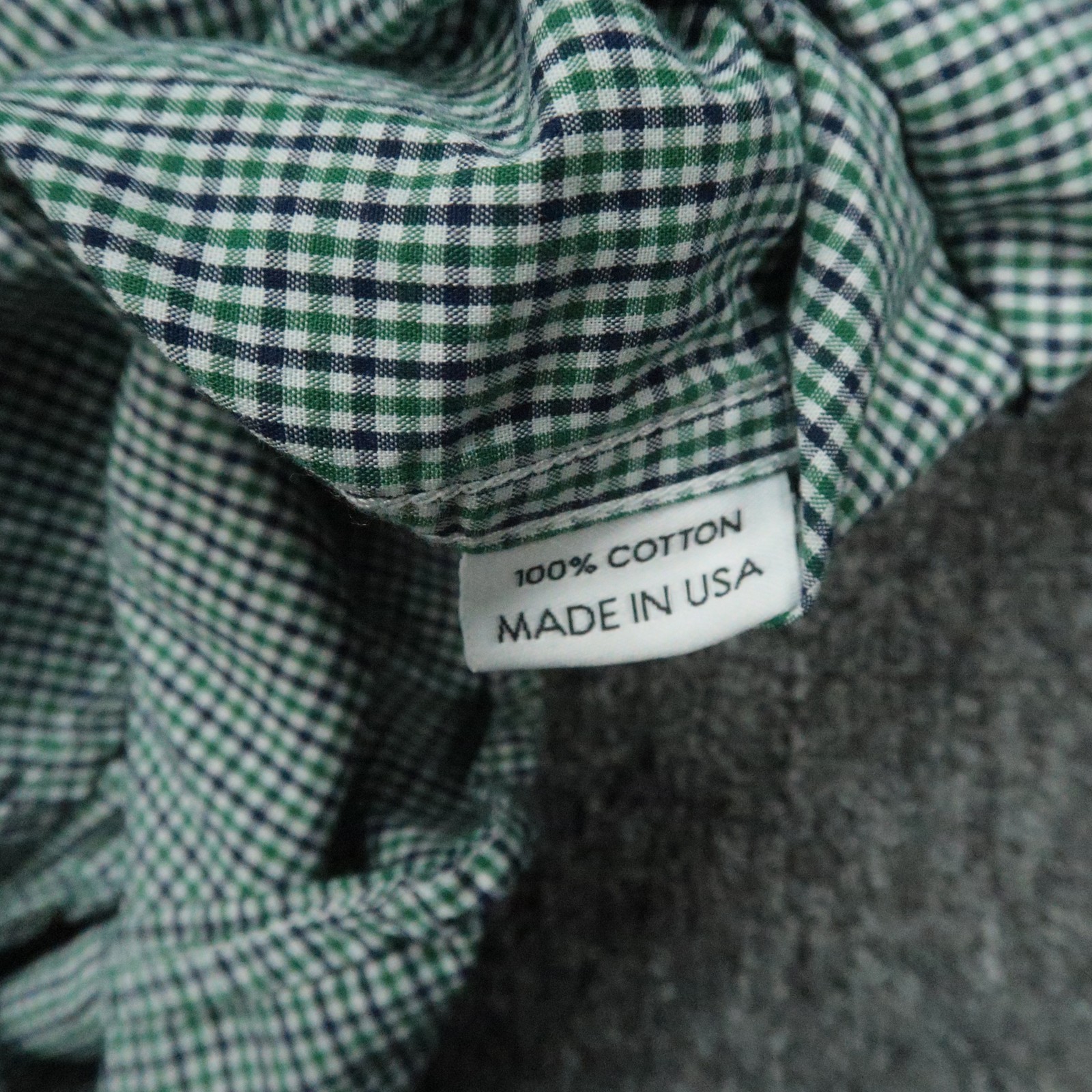 Gustin Shirt Mens XL Green White Check Long Sleeve Gingham Button Down Oxford