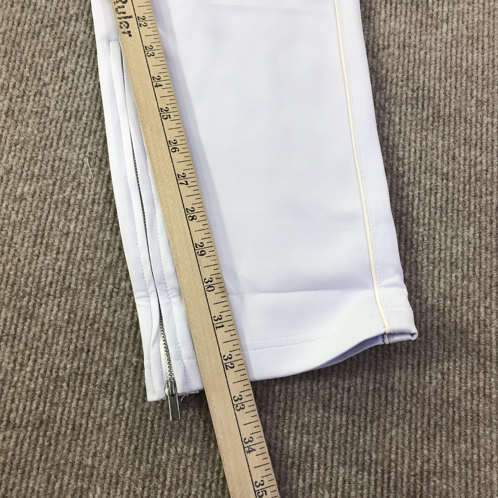 GVAPI Pants Mens 40 White Straight Leg Drawstring Zip Pockets Limited Edition