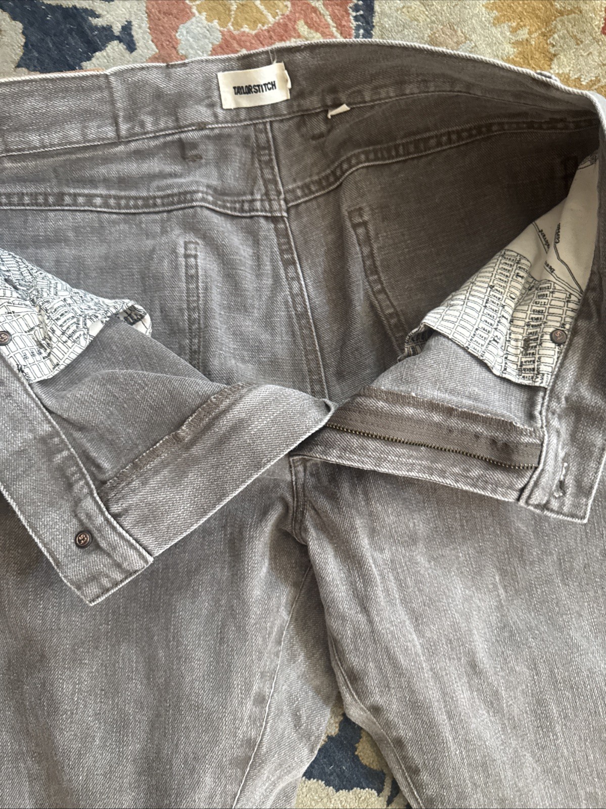 TAYLOR STITCH DEMOCRATIC GRAY NATURAL ORGANIC 10oz SELVEDGE DENIM JEANS 35×33