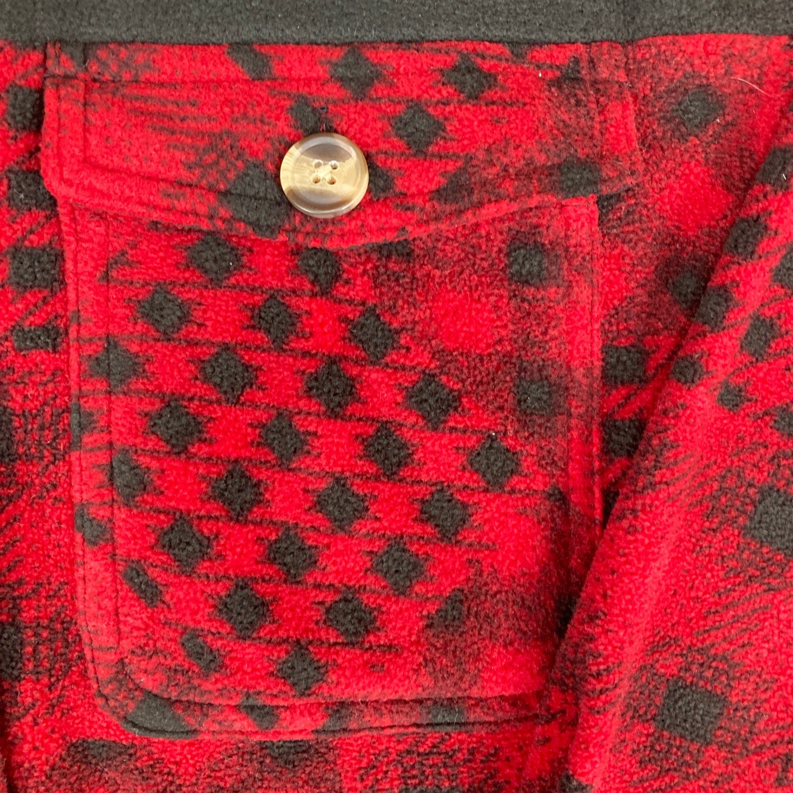 Maurice’s Red Black Buffalo Plaid Fleece Shirt Jacket Shacket Button Down Medium