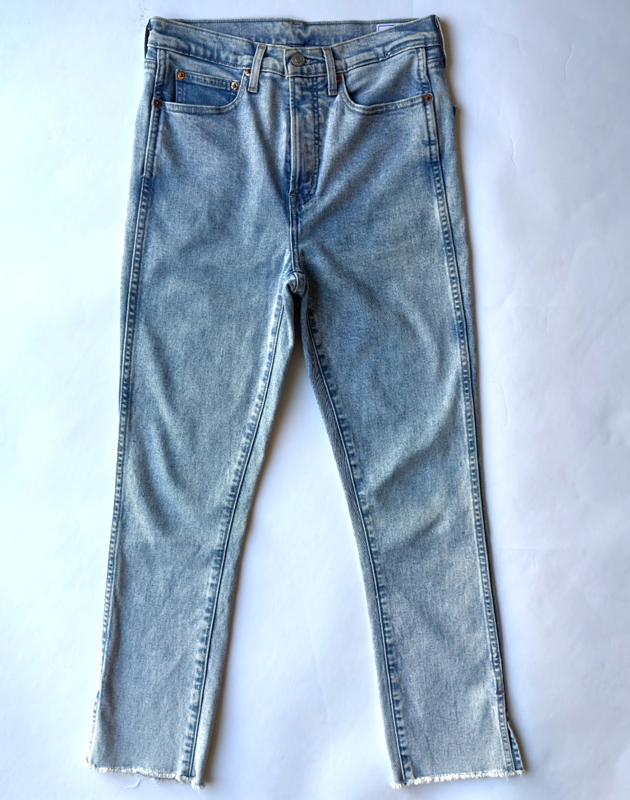 GAP Vintage Slim High Rise Split Hem Jeans-Light Burnette Wash-Size 28-6 Regular