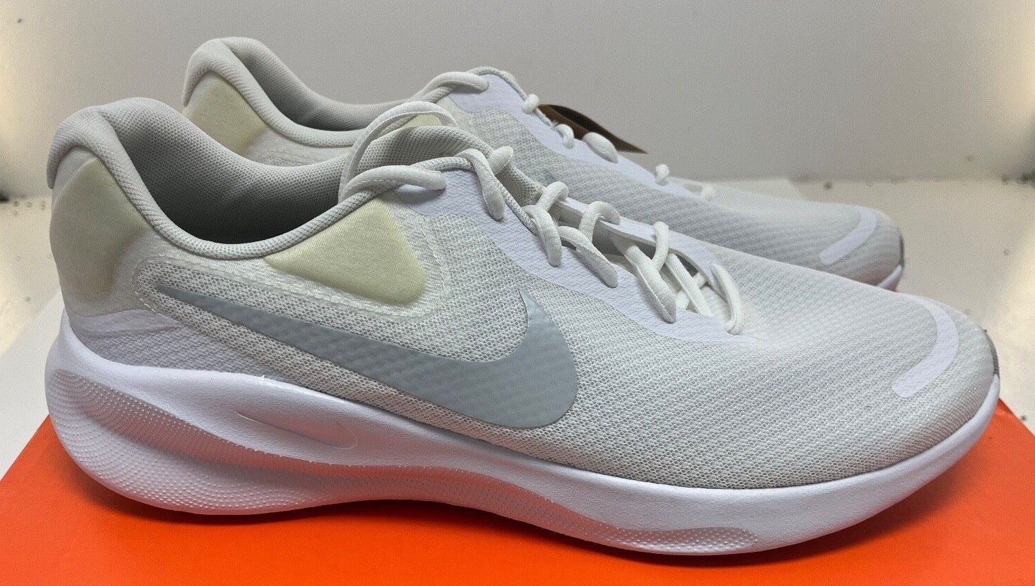 NIKE Mens Revolution 7 Running Shoe FB2207-100 White / White NWD FREE Shipping