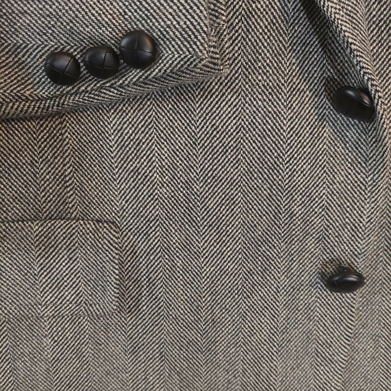 vintage Barons Presidential Herringbone Tweed USA made Jacket Elbow Patches 46R