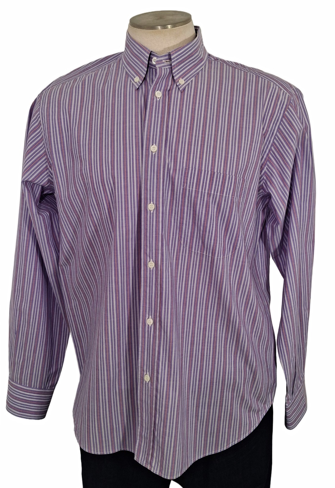 BRIONI for Neiman Marcus Lavender Striped Button Down Sport Shirt XL