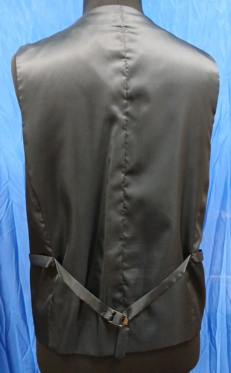 Luxury Sterling Black Cream Smart Checked 3 Piece Suit 46″ Chest 40″ Waist R1