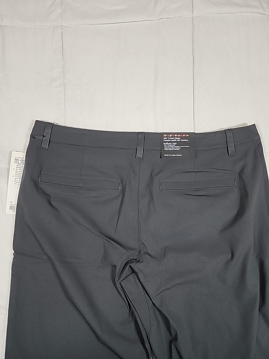 38×32 Lululemon ABC Trouser Classic Fit Warpstreme Men’s Pants Color Obsidian