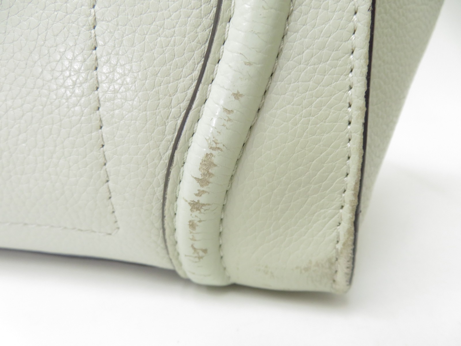 Authentic CELINE Luggage Micro Shopper Suede Leather Hand Bag I#52910