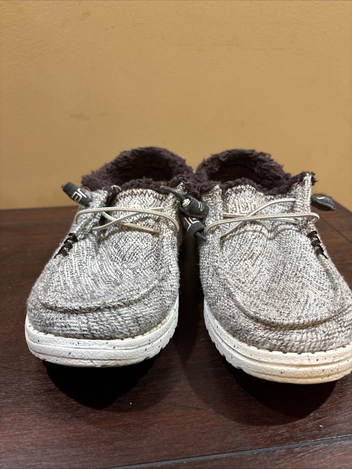 Hey Dude Wendy Salt And Pepper Brown White Slip-On Comfort Women’s Size 6 Shoes