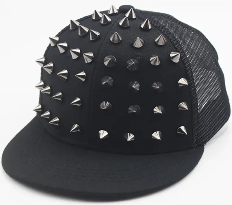 Unisex Rivet Stud Punk Baseball Cap Hip Hop Style Hat