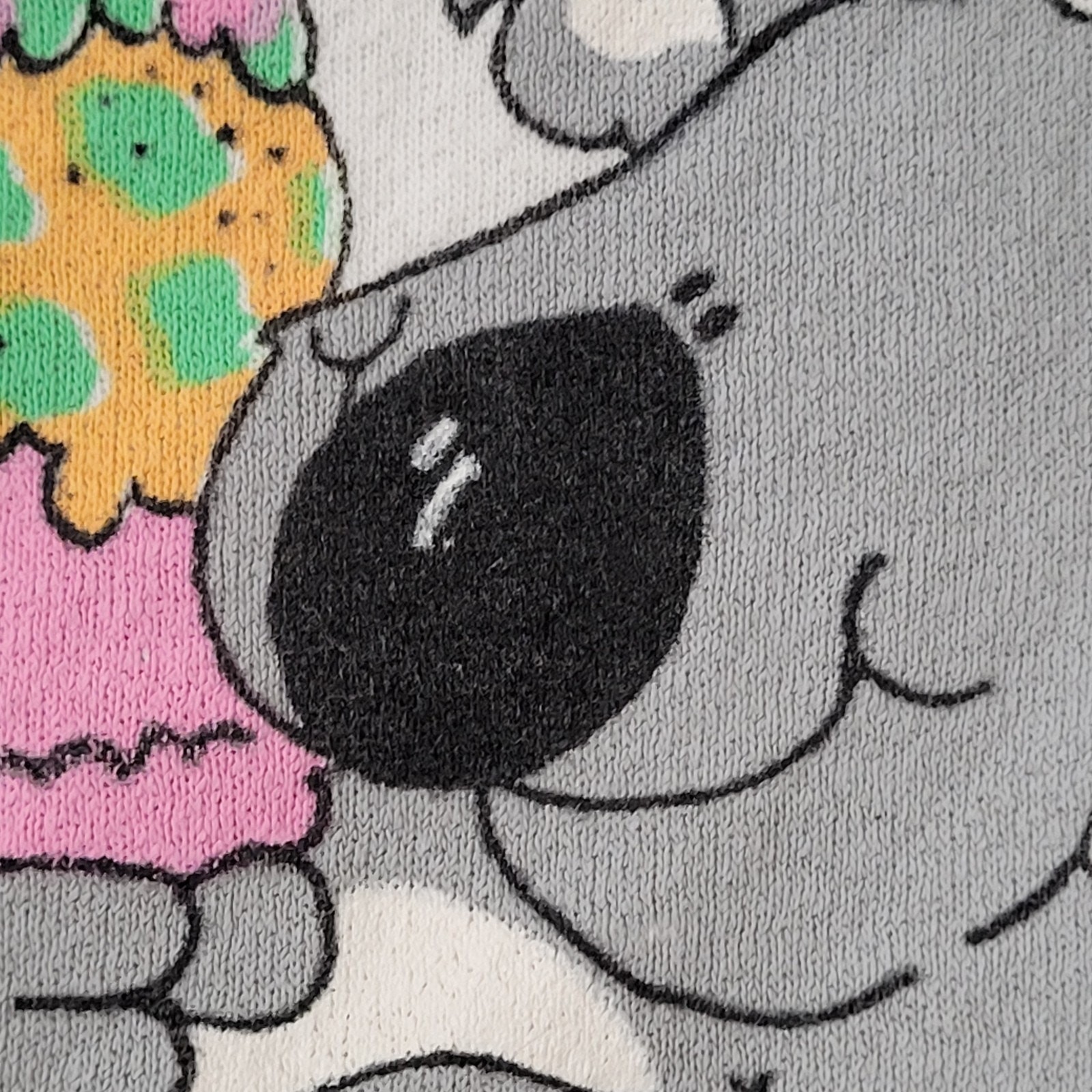 Vintage 80s Koala Bear Cropped Sweatshirt Womens XL 23×19 White