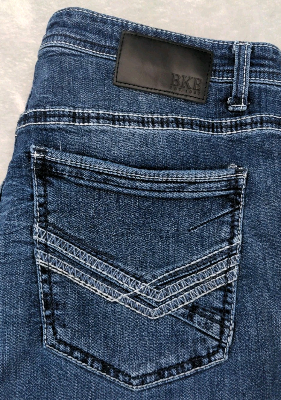 Buckle BKE Tyler Jeans Men 34×32 Bootcut Whisker Stretch Cowboy Denim