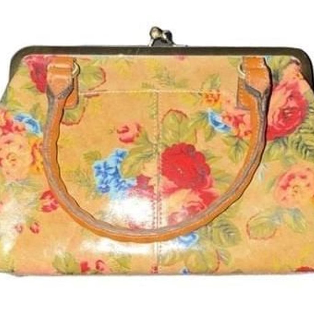 Patricia Nash Marcaria Floral Print Leather Frame Satchel