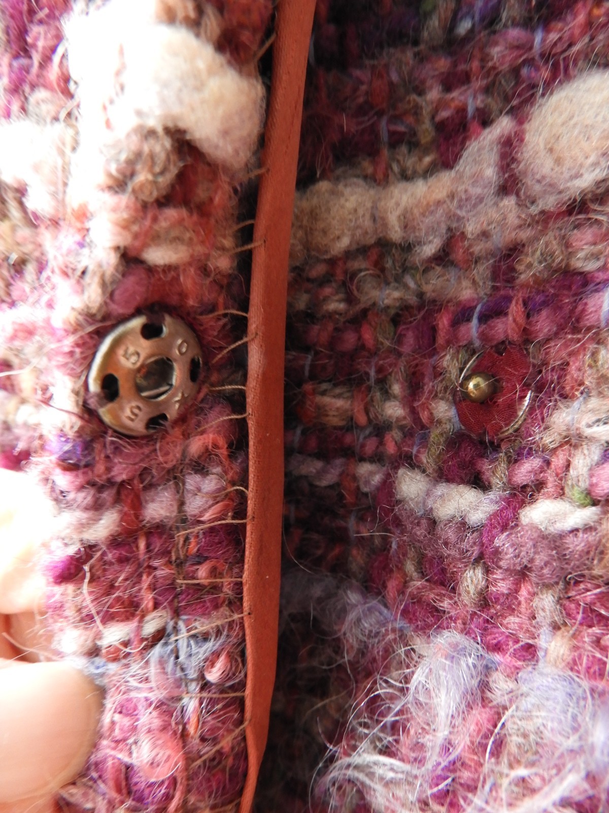 Vtg 1970’s Retro Wool Purple Hand Woven Boho Knit Coat Avant Garde sz S/M