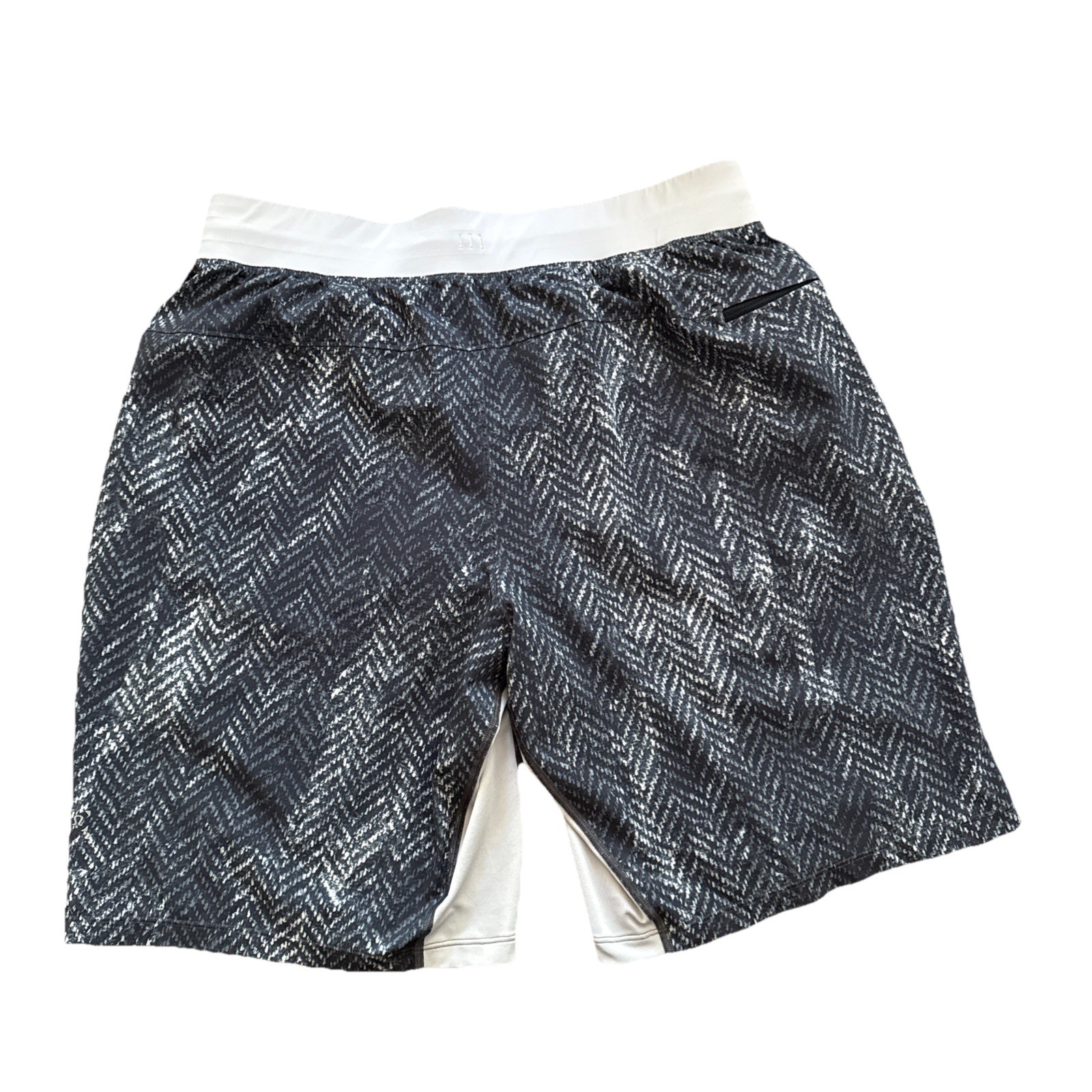 Lululemon Shorts Men Large Lined 9 Inseam Navy Chevron Athletic Drawstring