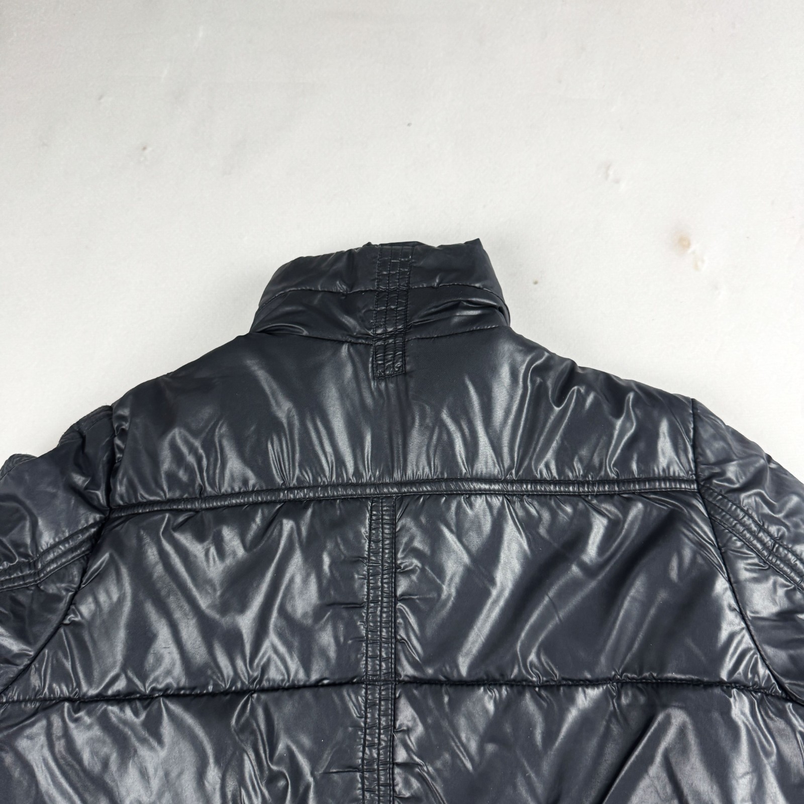 Womens Vintage Black Cropped Puffer Jacket Quilted Bubble Coat Y2K Streetwear