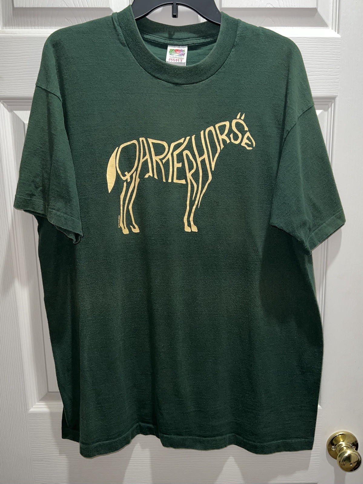 Vintage Quarter Horse Letter Graphic Design XL T-Shirt Green Shirt Tee