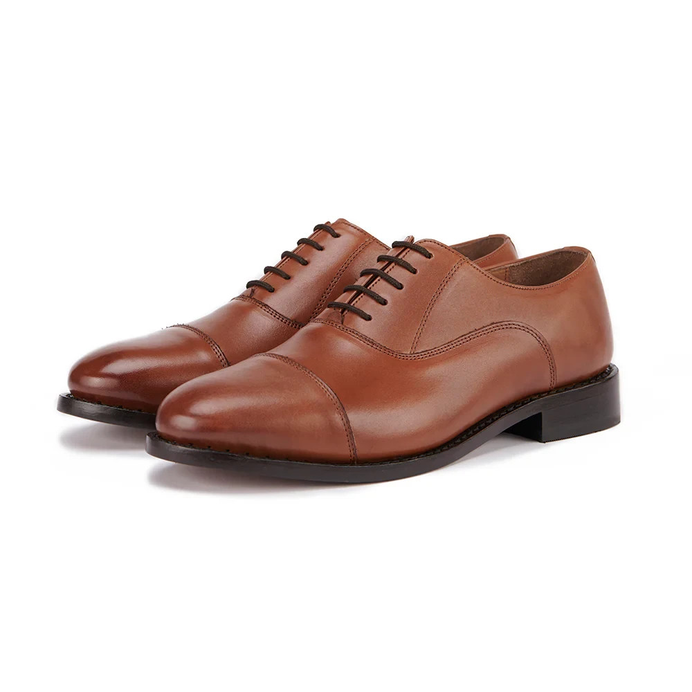 Handmade Men tan brown leather lace up dress shoes, Men brown oxford shoes