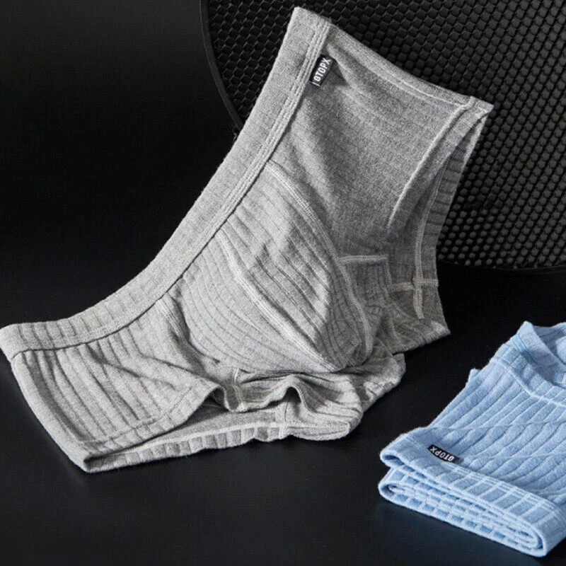 4 PCS Men’s Sexy Underwear Low waist Briefs U Pouch Striped Shorts Underpants US