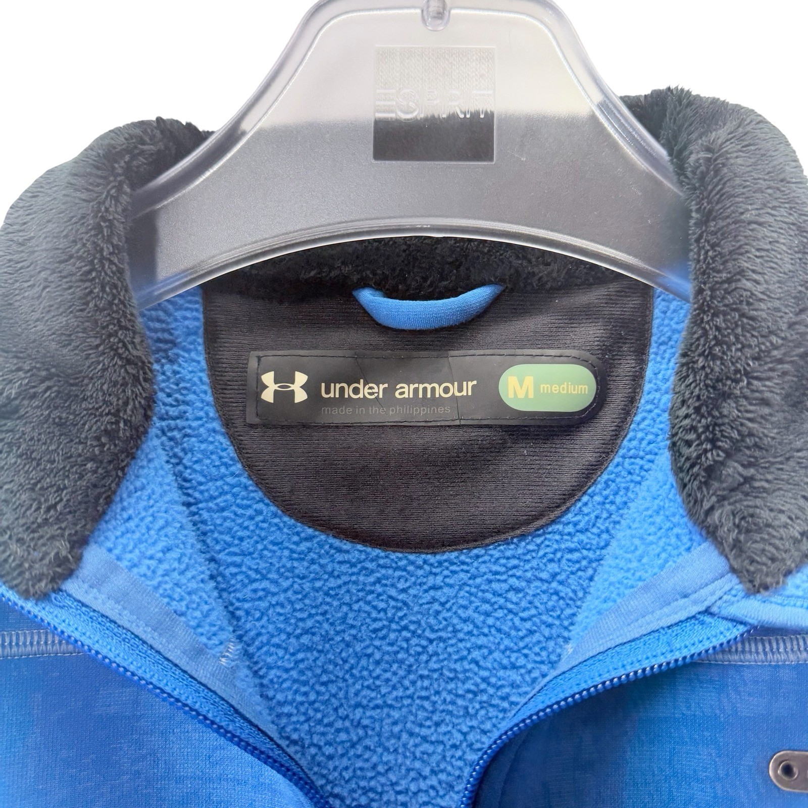 Under Armour Womens Blue Full Zip Fleece Jacket Size Medium Athletic Outdoor