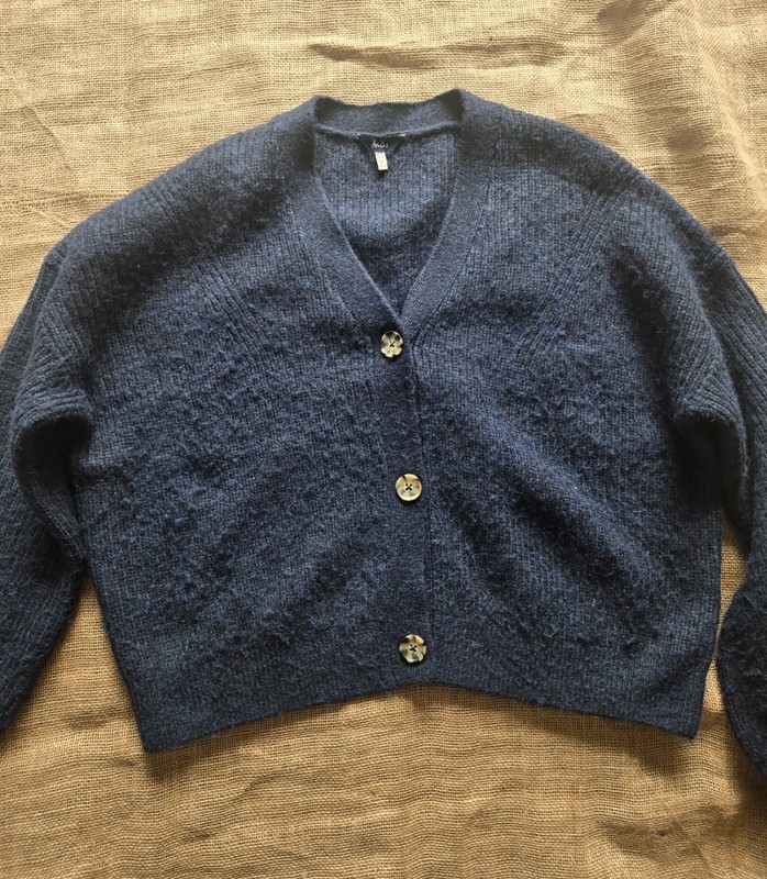 Joules “Samantha” Navy Wool Blend Cardigan | Size 14 | Cottagecore Aesthetic