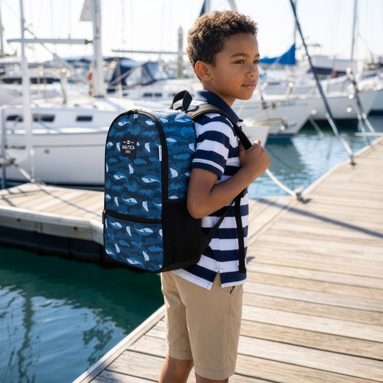 Nautica 16″ Back to Basics Cushioned Kids 3-Piece Backpack Set | Polar Camo