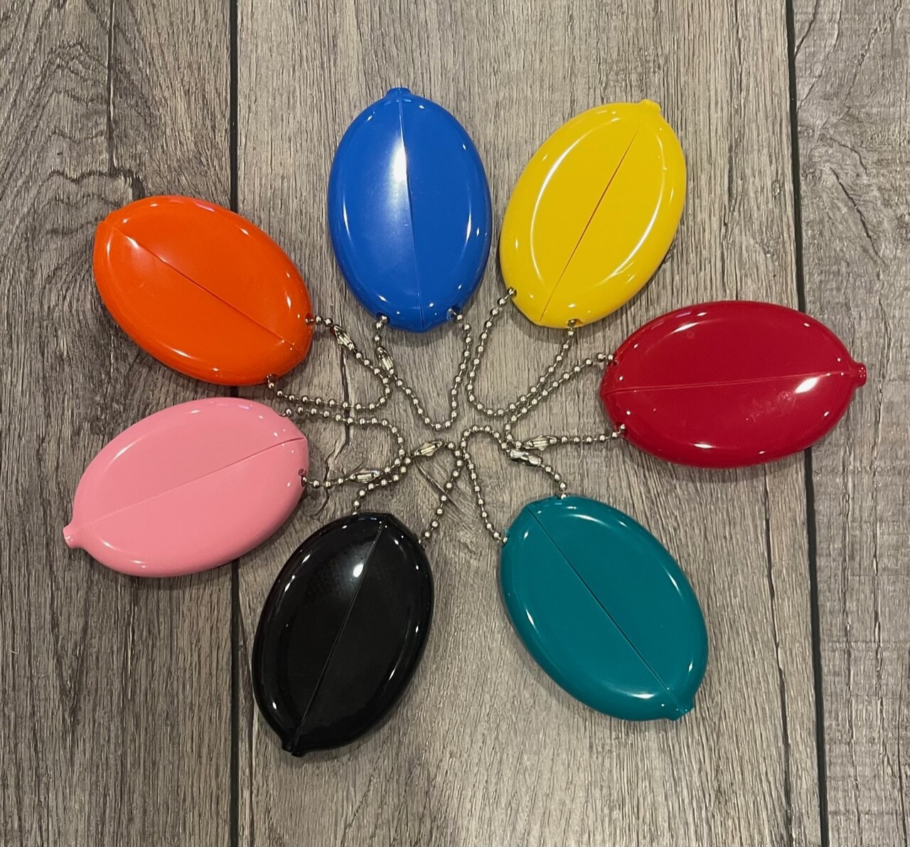 RUBBER SQUEEZE OVAL COIN PURSE MENS WOMENS MONEY HOLDER WALLET – Made in USA