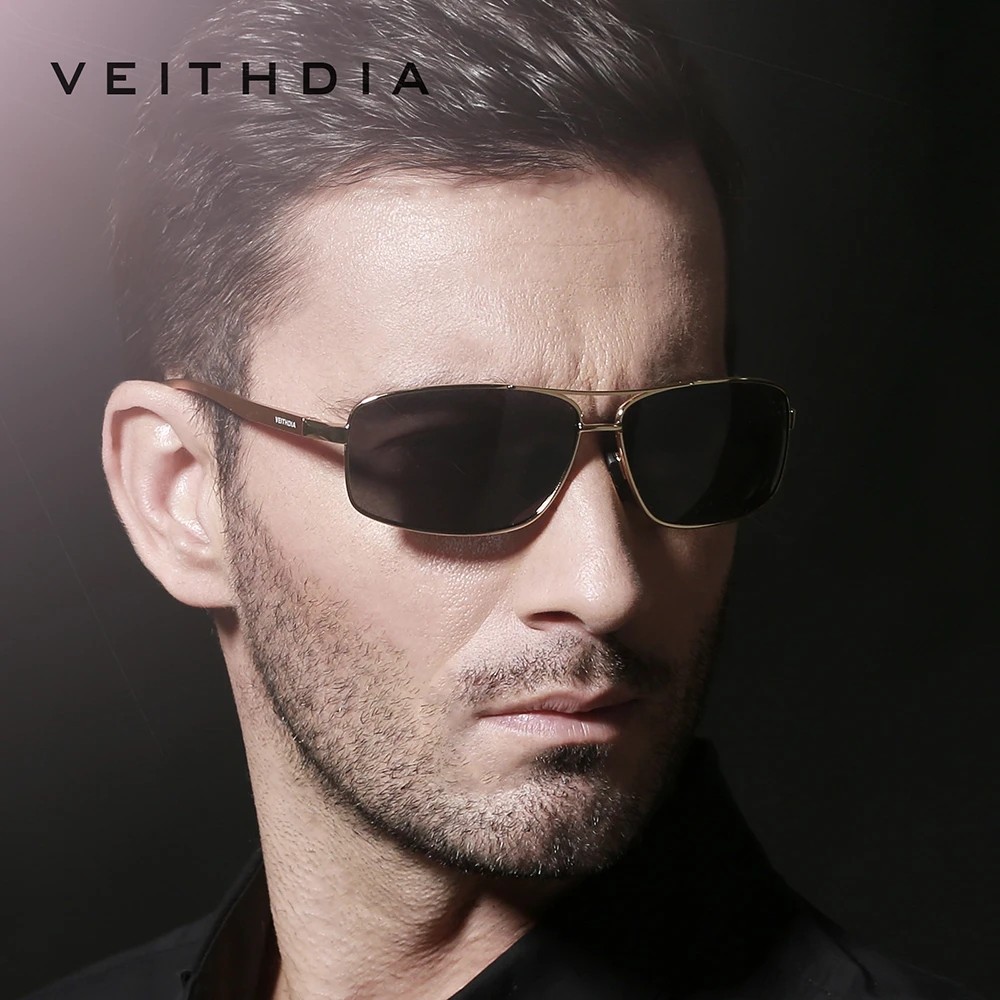 VEITHDIA Polarized Photochromic Pilot Sunglasses Men Aluminium Driving Eyewear