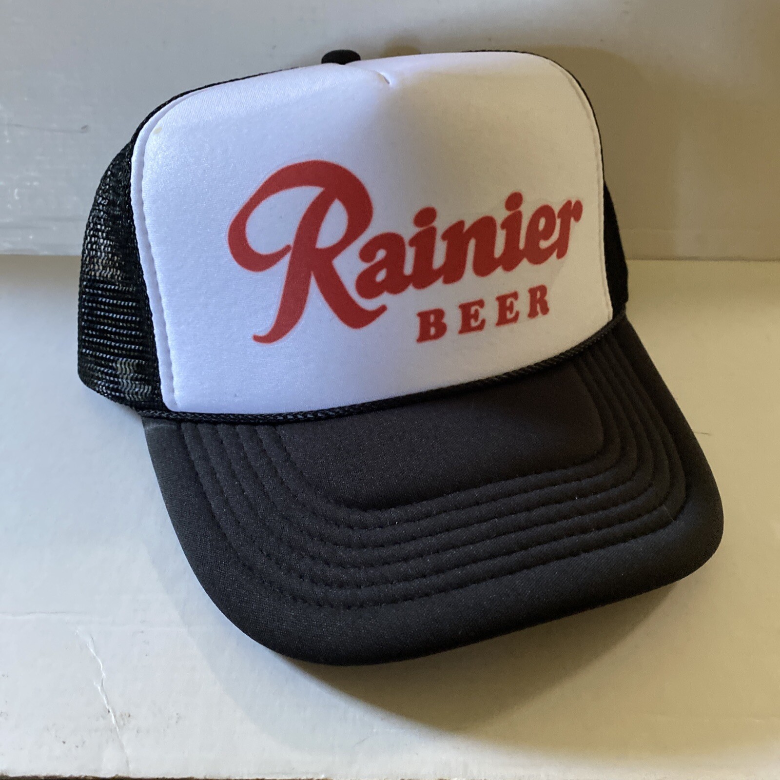 Vintage Rainier Beer Hat Trucker Hat snapback Black Party Summer Cap New