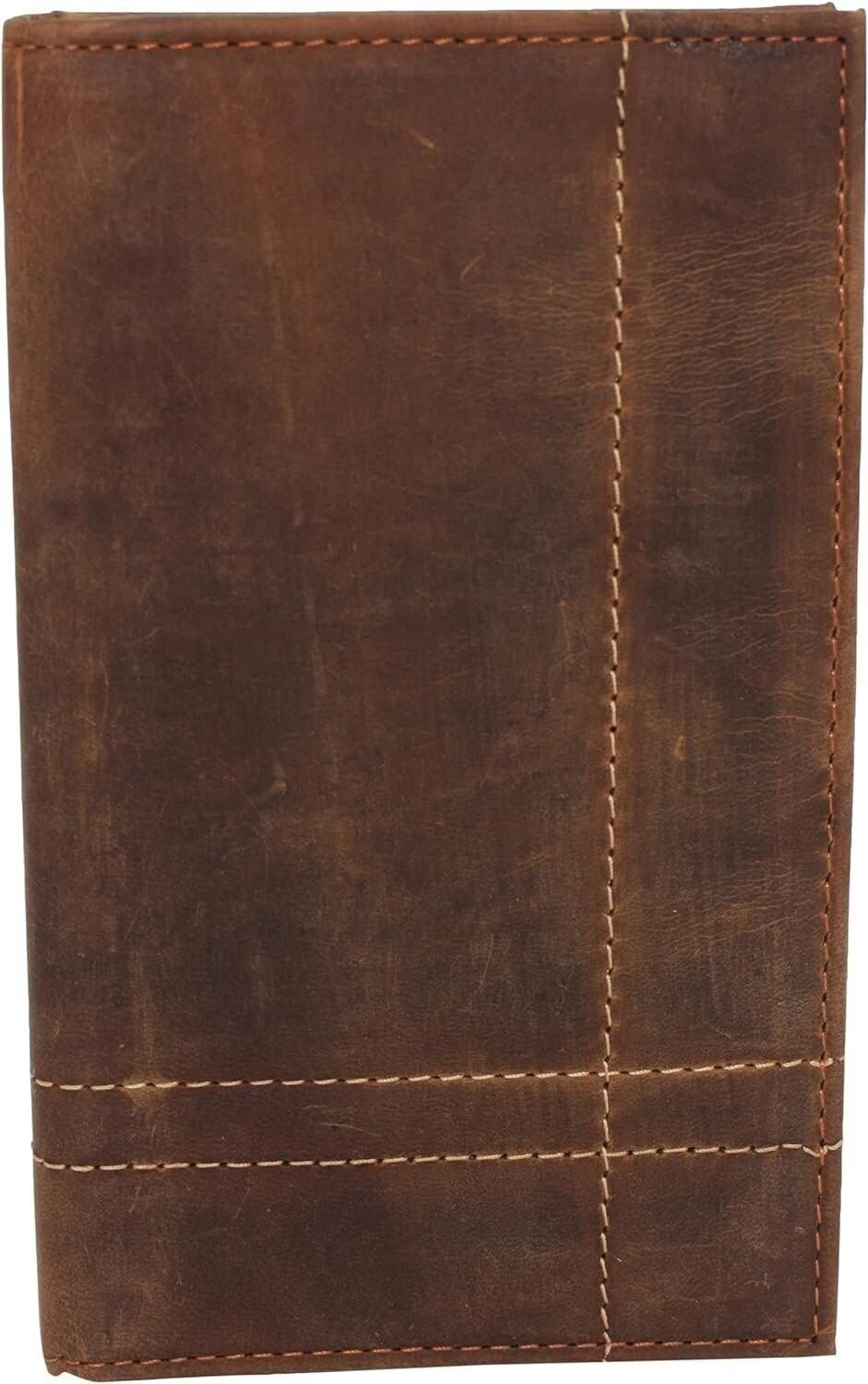 CAZORO Bifold Long Wallet RFID Blocking Genuine Vintage Leather for Men