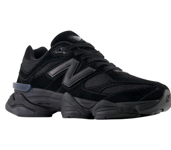New Balance 9060 Triple Black Suede Low Top Lace-Up W -8.5 D/M- 7D. Sneakers