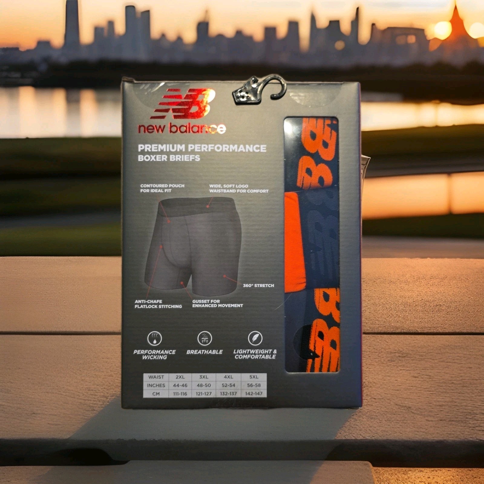 NEW BALANCE 3Pk Performance Boxer Briefs Men’s Big&Tall 4X Assorted Colors Plus