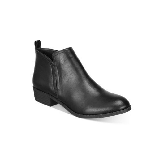 Sun Stone Womens 11 W Black Faux Leather Cadee Ankle Booties NIB PL5