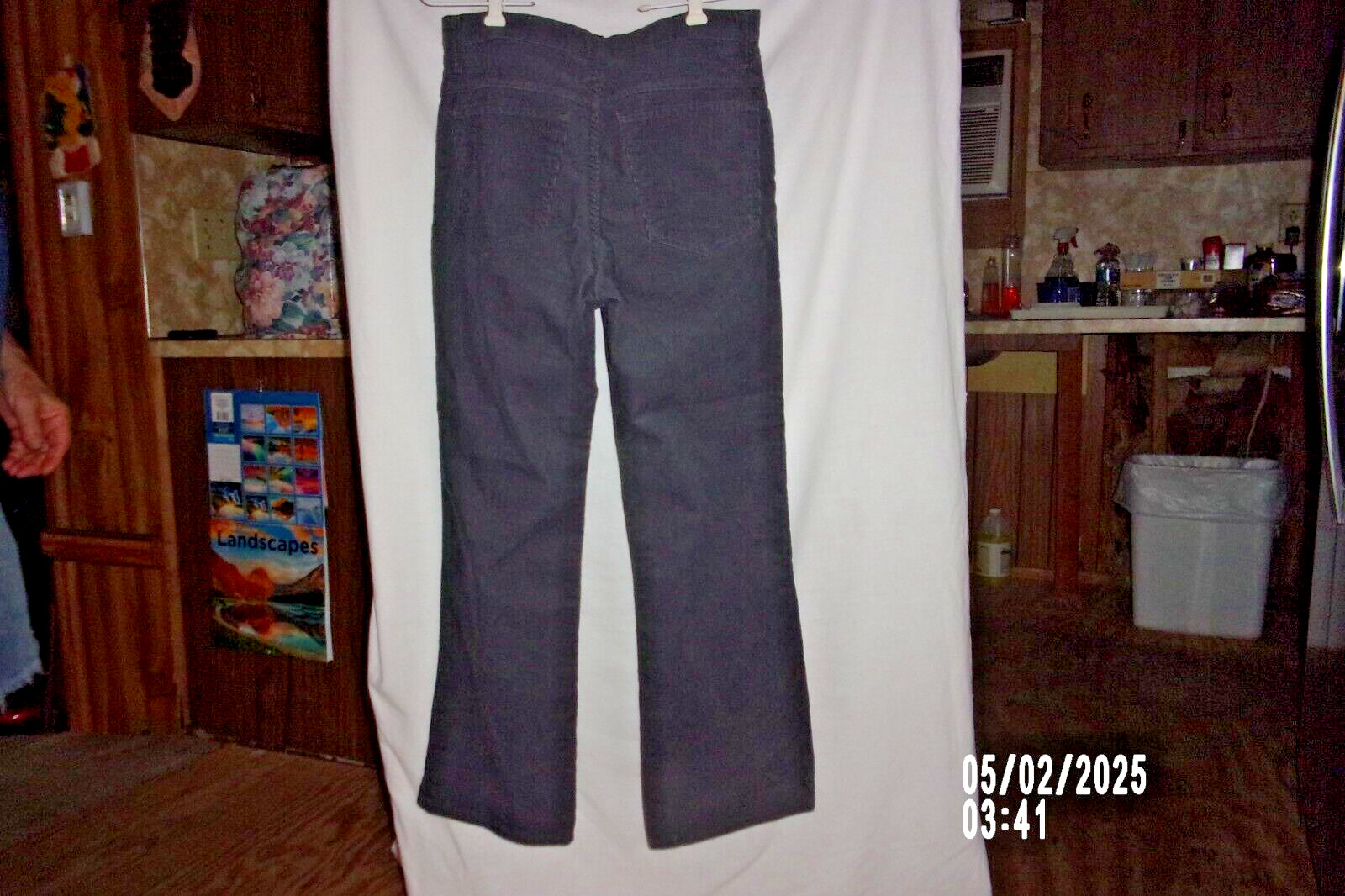 Pre-owned Gray Plain Pockets Corderoy Jeans