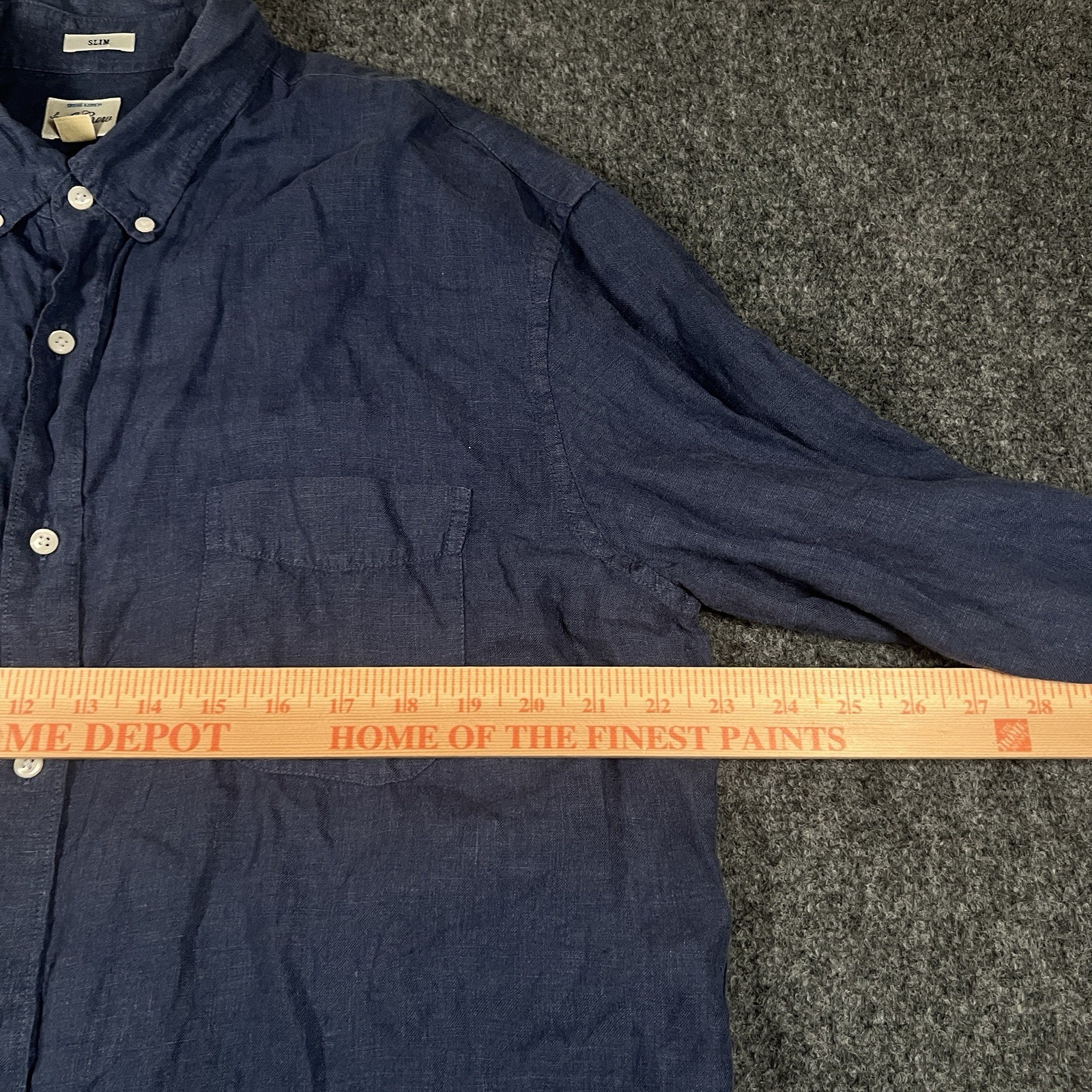 J.Crew Baird McNutt Irish Button 100% Linen Shirt Size XL Long Sleeve Navy