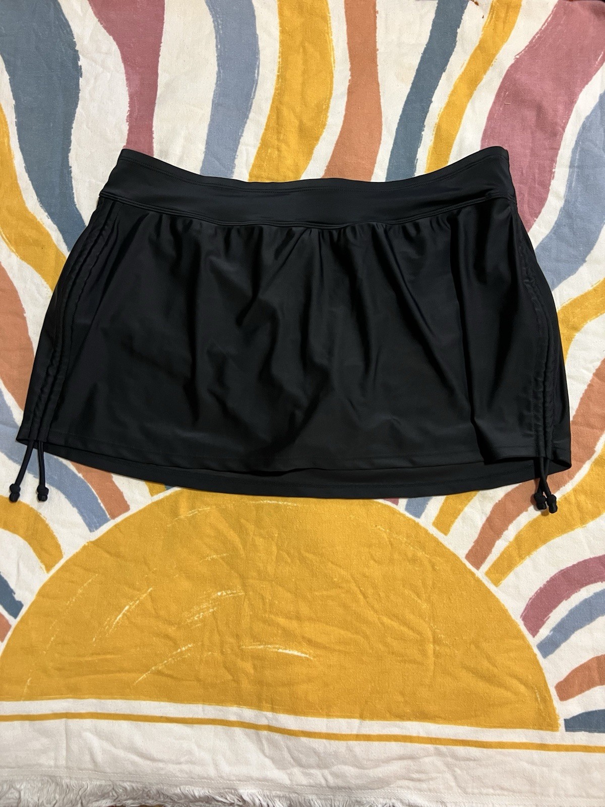 Free Country Women’s Swim Skirt Bottom Black Solid Stretch Regular XL (16)