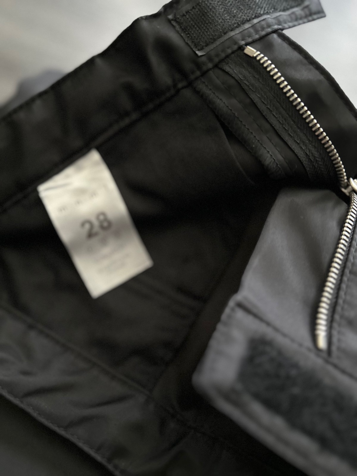 MNML Pants Men 28 Black Cargo Snap Zipper II Straight Leg Nylon Streetwear