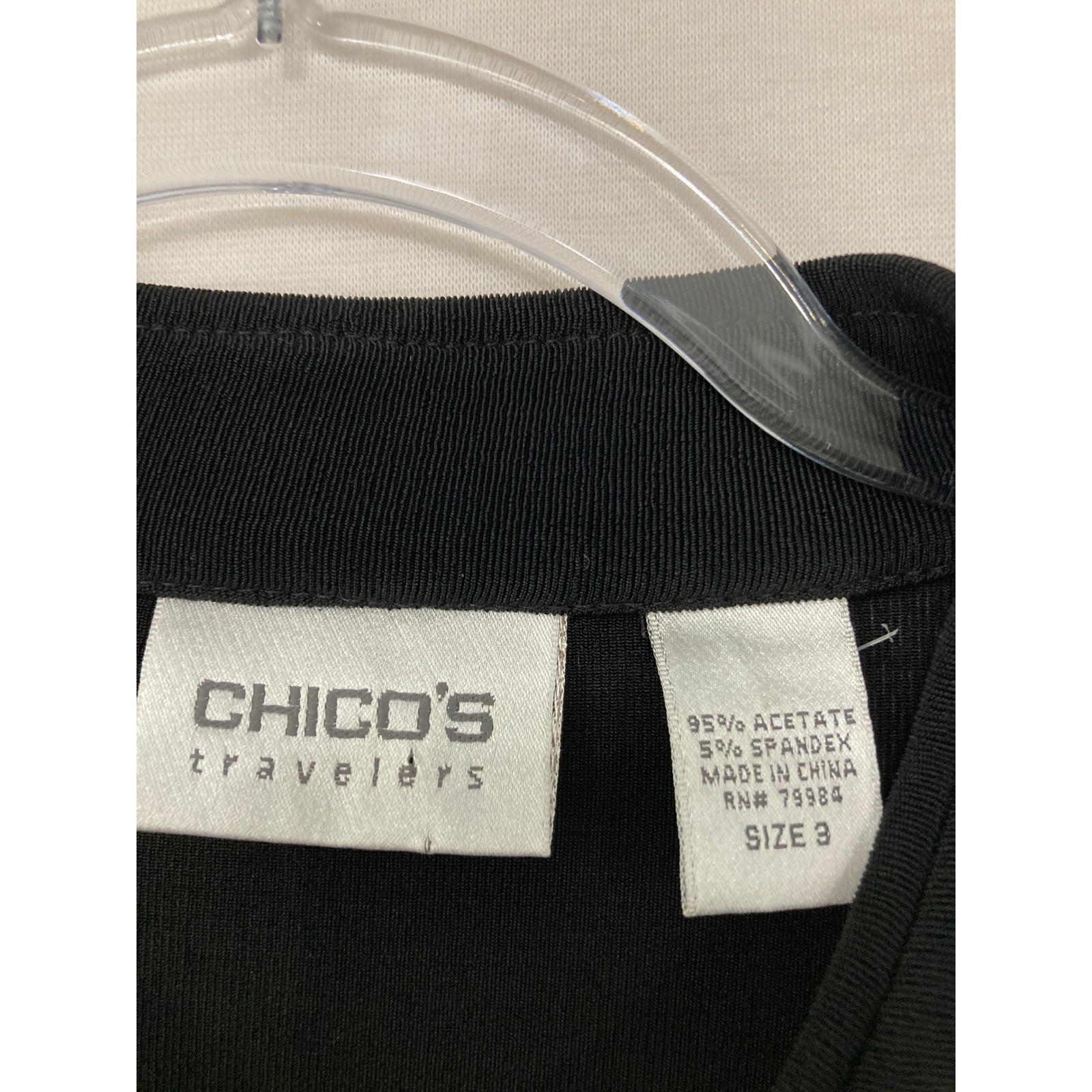 Chico’s Travelers Button Front Jacket Size 3/XL Slinky Knit Paisley Embroidered