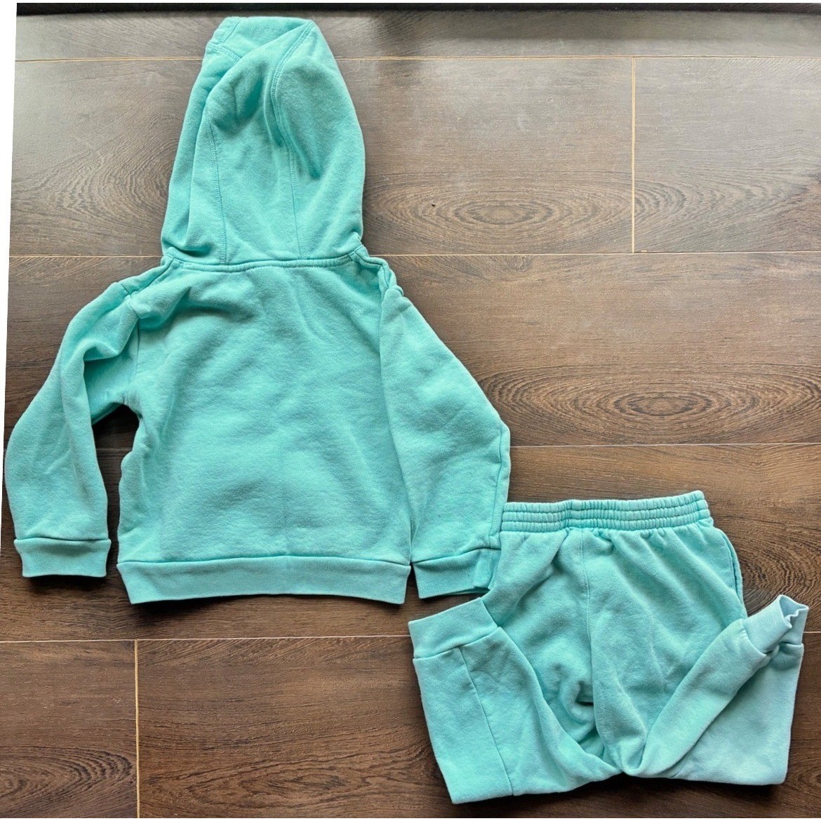 Adidas Toddler Kids Cyan Hoodie and Joggers Tracksuit Set Size 3T Flawed