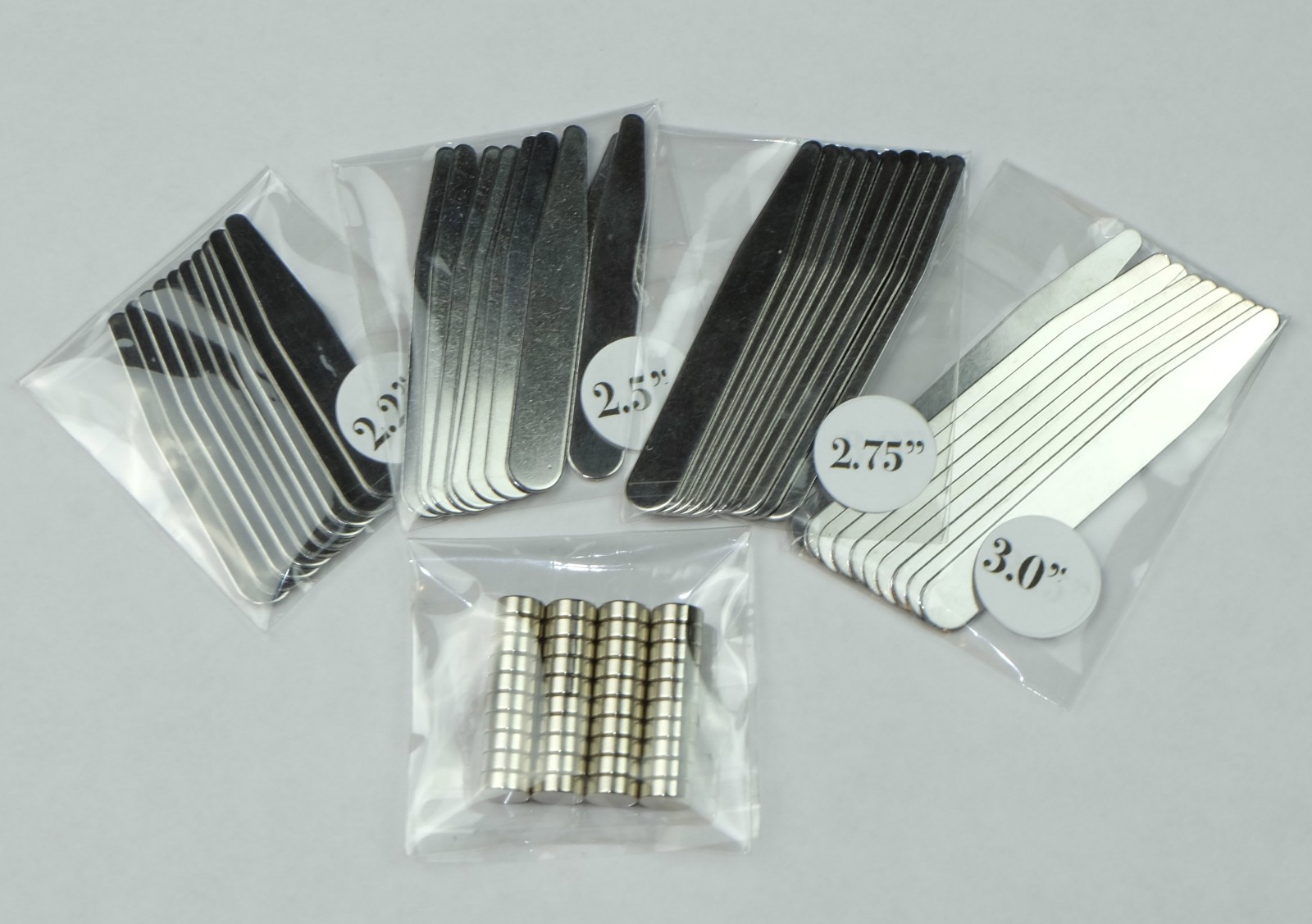 2.2″ 2.5″ 2.75″ 3″ Metal Stainless Steel Collar Stays sets with Magnets