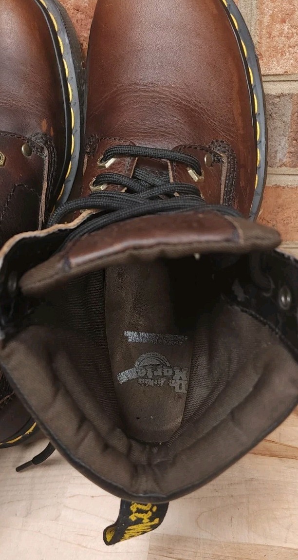 Dr. Martens 8A24 Brown Leather Work Boots Made In England Size 9US 8UK