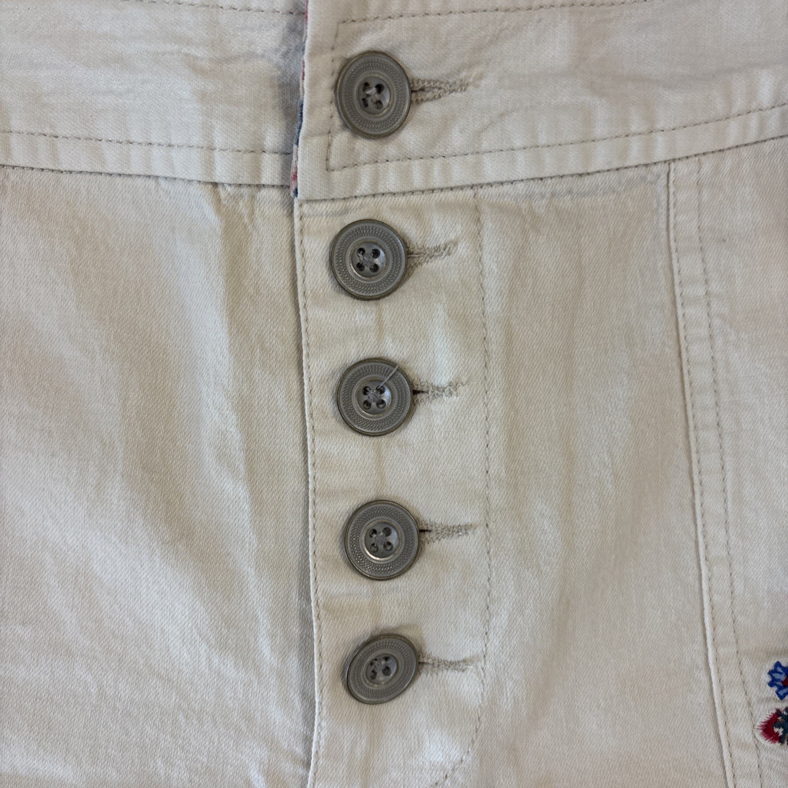 Sundance Embroidered Shorts 6 Boho Button Fly Wildflowers Braid Belt $98 NWT