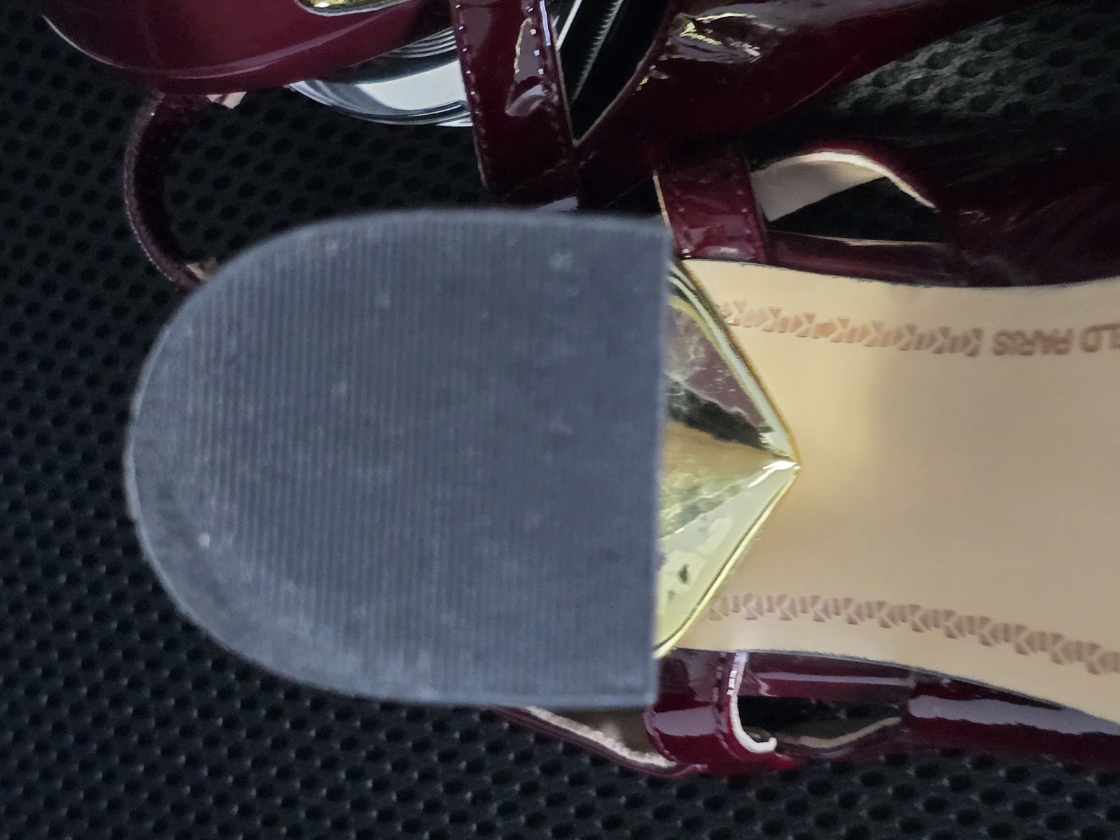 Karl Lagerfeld Paris Georgie Slingback Heels Burgundy Patent Leather 7.5M