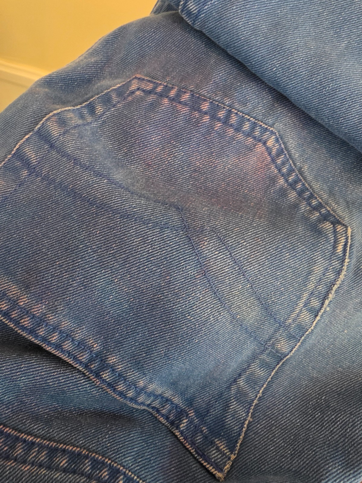 Vintage Bugle Boy 100% Cotton Jeans 32×30 Blue High Rise Tapered Mom Made HK