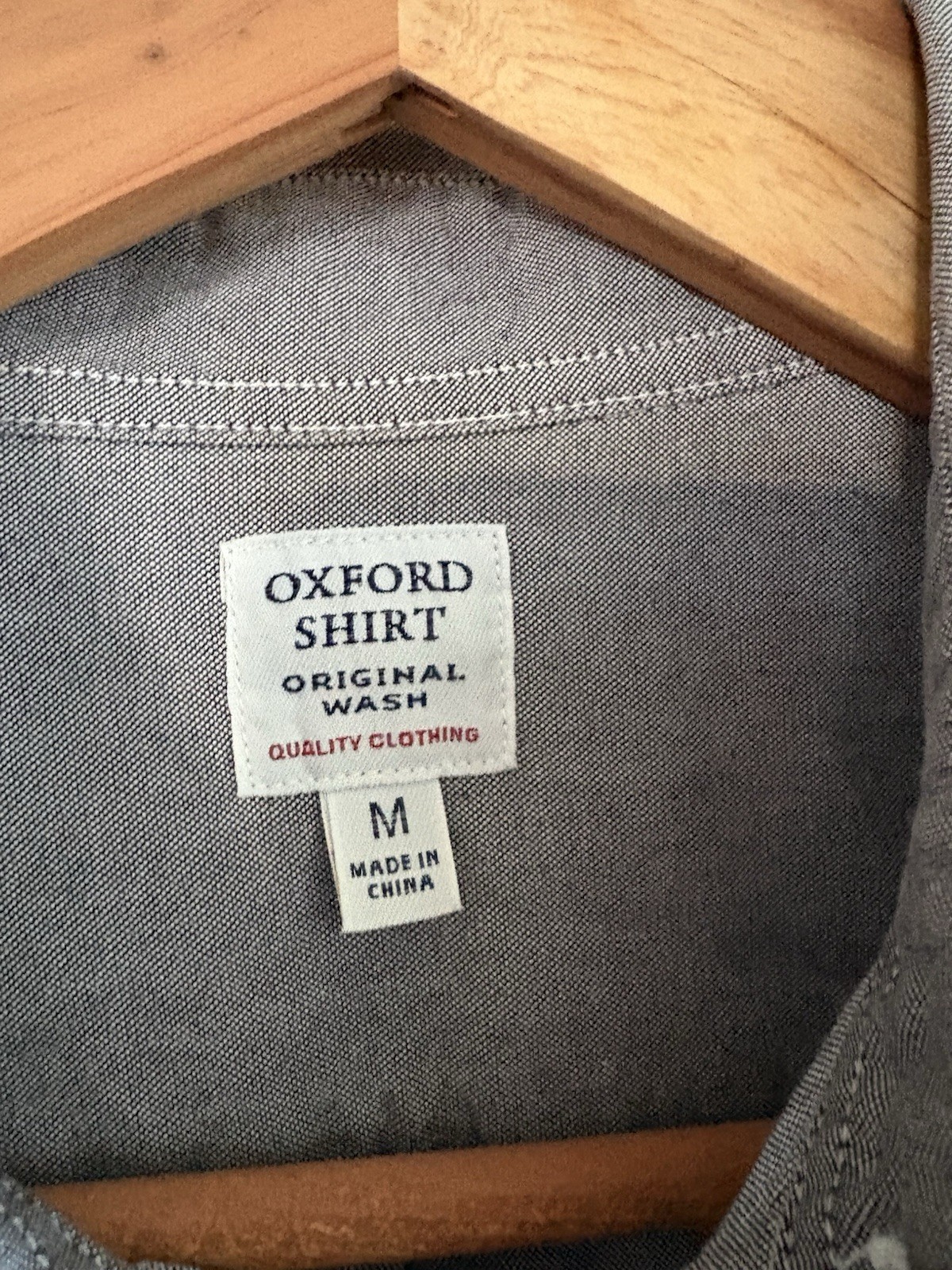 Authentic Oxford Mens Original Wash Long Sleeve Gray Button Down 100% Cotton XL