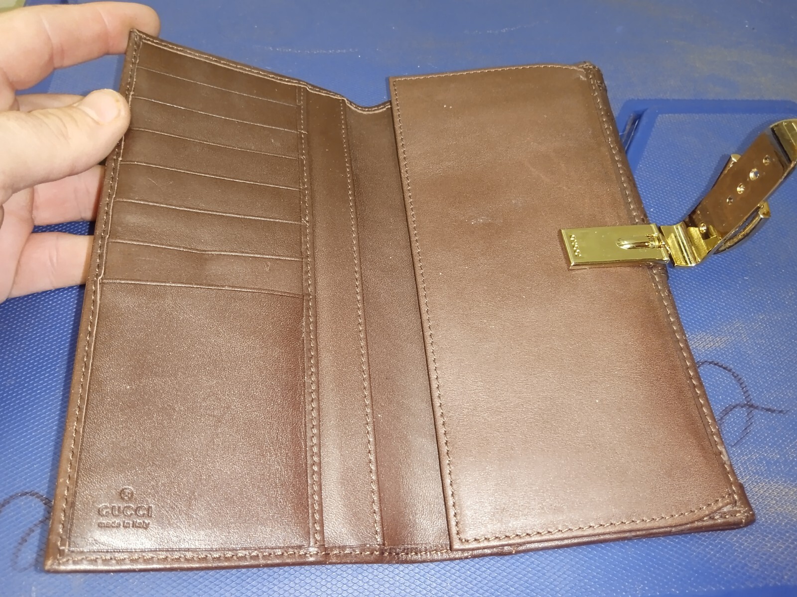 GUCCI Authentic Horse bit Brown Genuine Leather Wallet w/ Original Inserts $699
