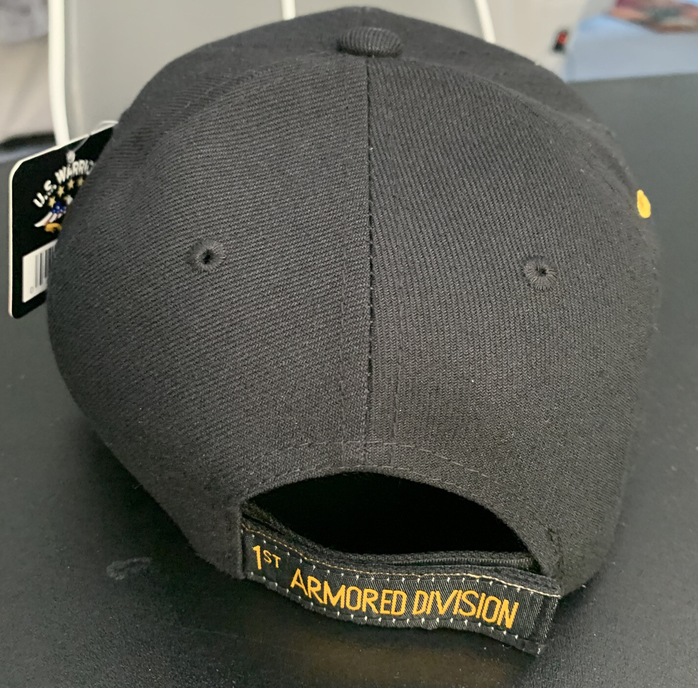 1st Armored DIV Shadow Cap Embroidery Adjustable One Size Fit Most. Black