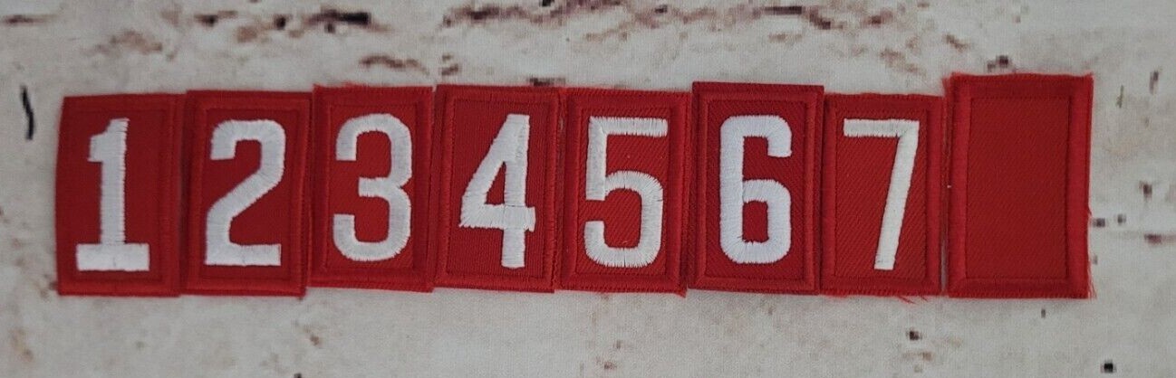 BSA Boy Scouts of America Red/White Troop Number Patches, New