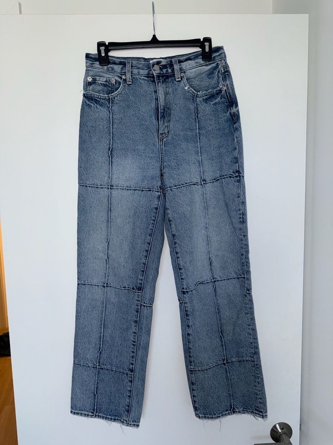 Pistola Size 28 High Rise Patchwork Straight Leg Jeans