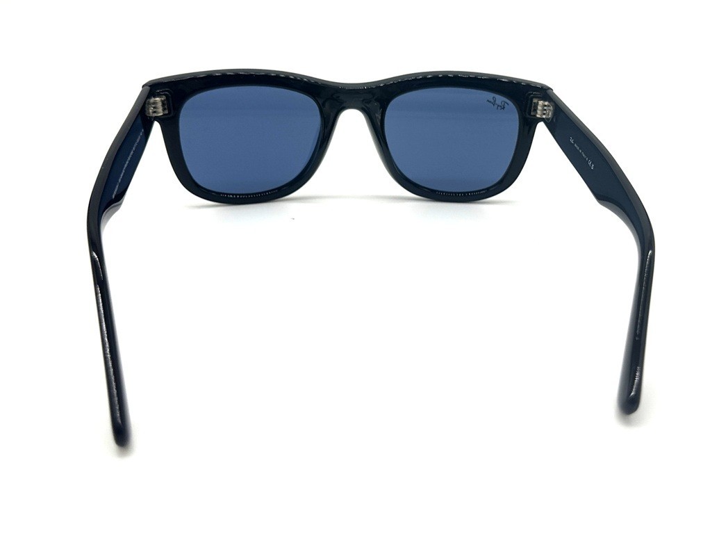 Ray Ban Wayfarer Boyfriend Reverse Black /Blue Sunglasses 0502S 6677/72 53mm