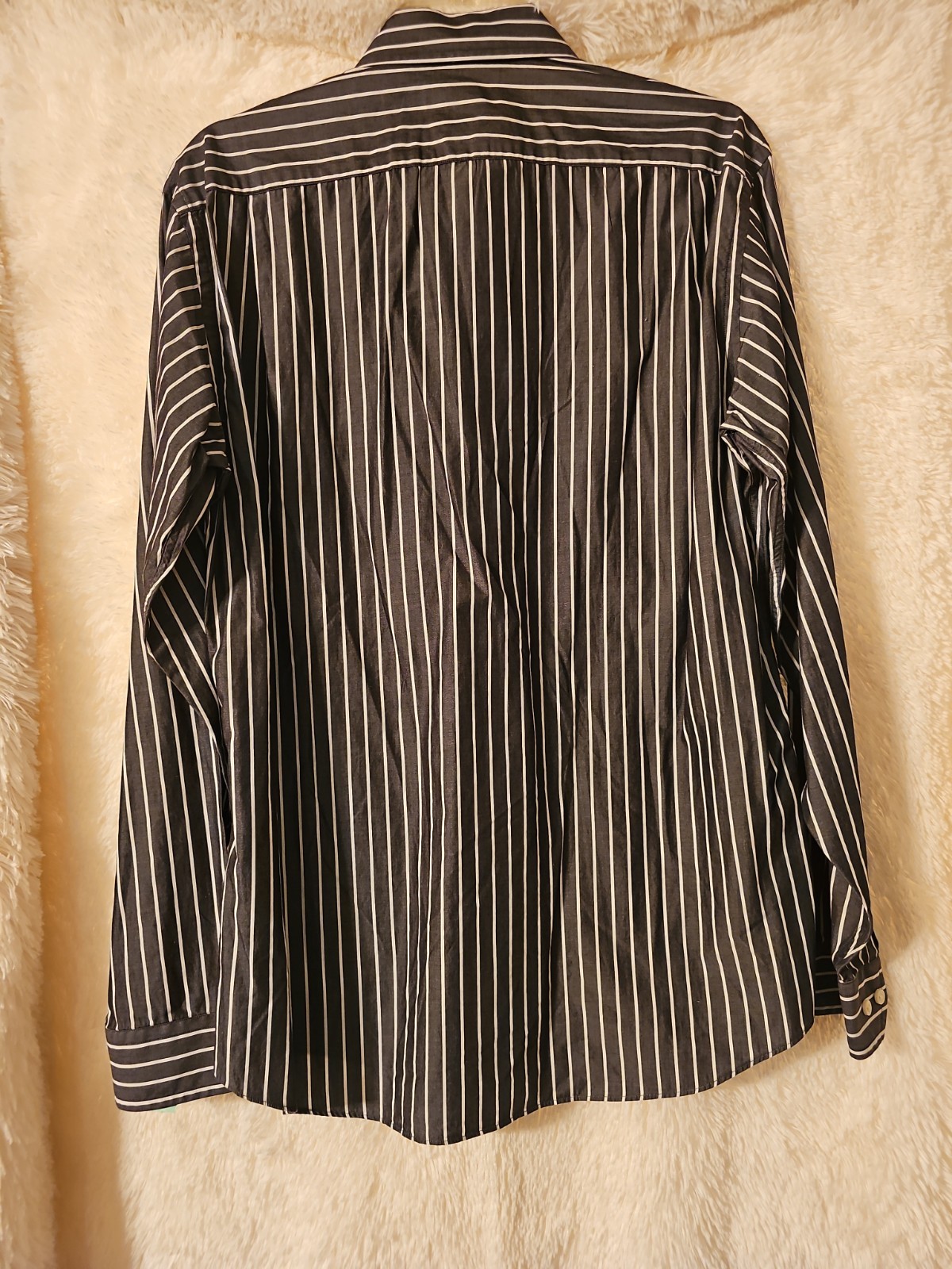 Ben Sherman Men’s Long Sleeve Woven Gray Striped Button Up Size Medium.